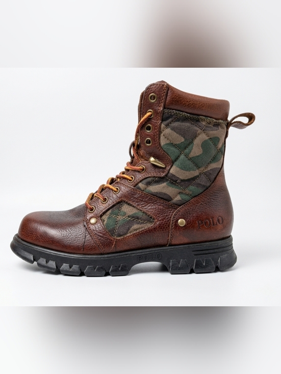 Polo Ralph Lauren Shoes - Polo Ralph Lauren | Heritage Dennison Camo Quilted Leather Lug Sole Boots | 8.5